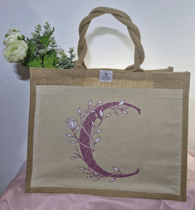 Sac cabas "lettre florale"