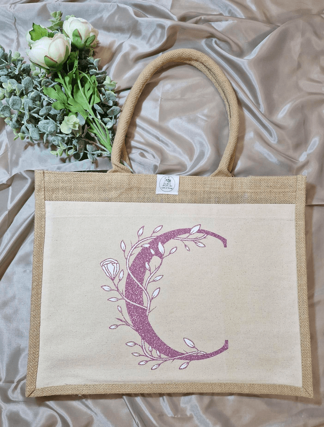 Sac cabas "lettre florale"